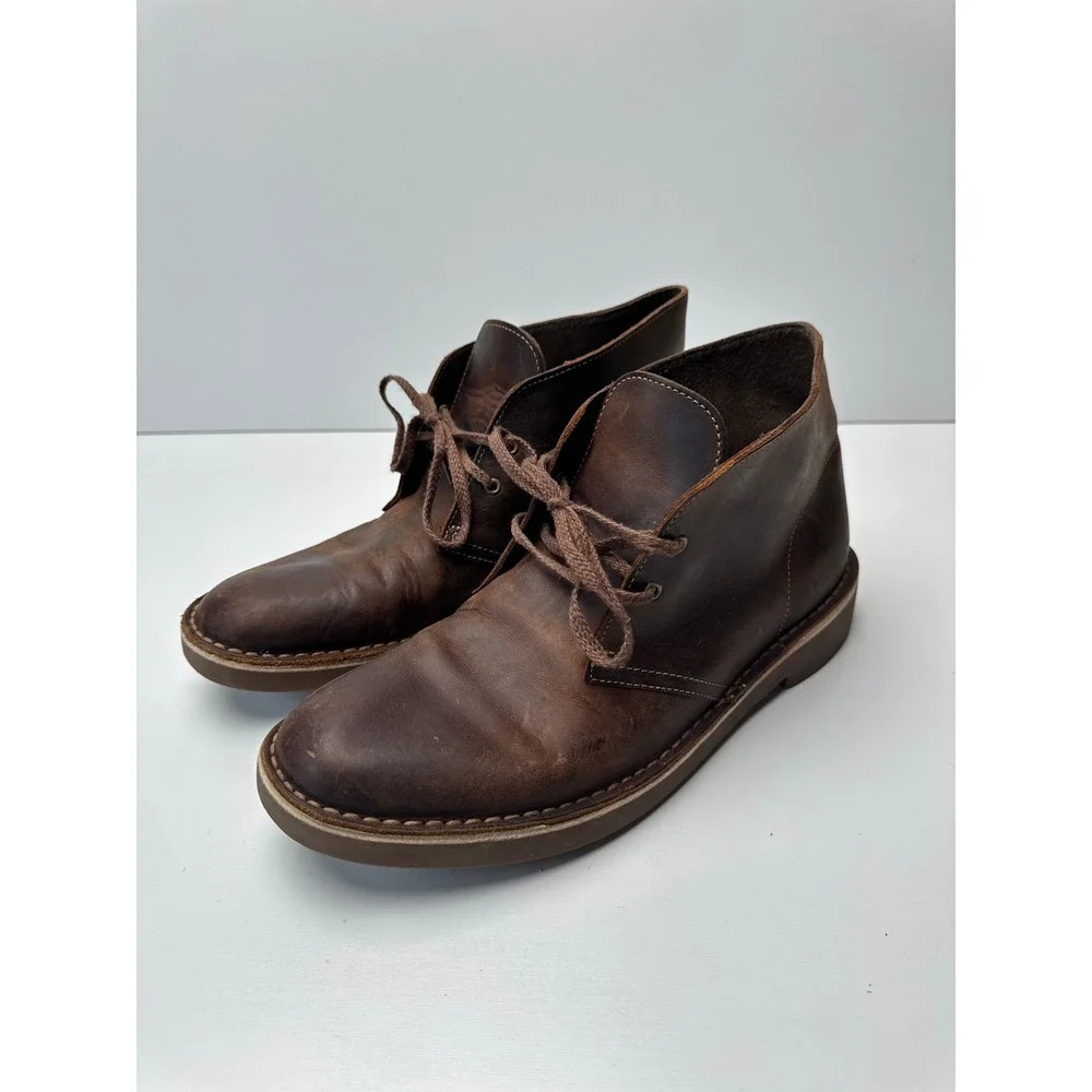 Clarks Bushacre 2 Dark Brown Leather Chukka Desert Boots Mens 10 M 260822863100